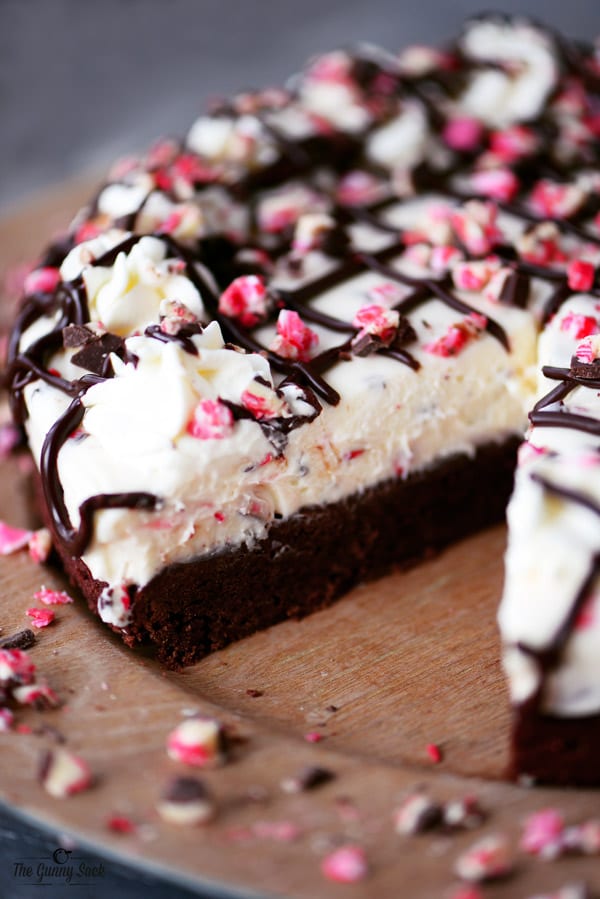 Peppermint Chocolate Brownie Cheesecake - The Gunny Sack