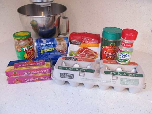 ingredients for making pizza balls
