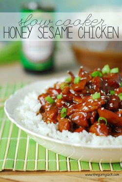 Slow Cooker Honey Sesame Chicken - The Gunny Sack