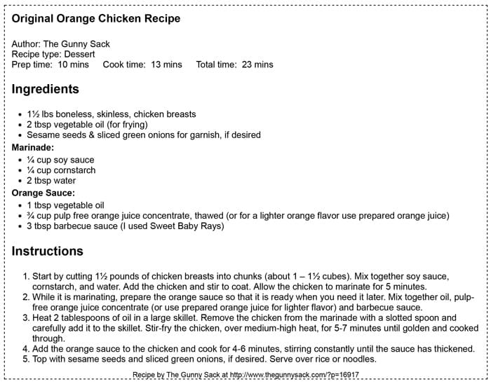 Orange Chicken 30 Minute Skillet Recipe - The Gunny Sack