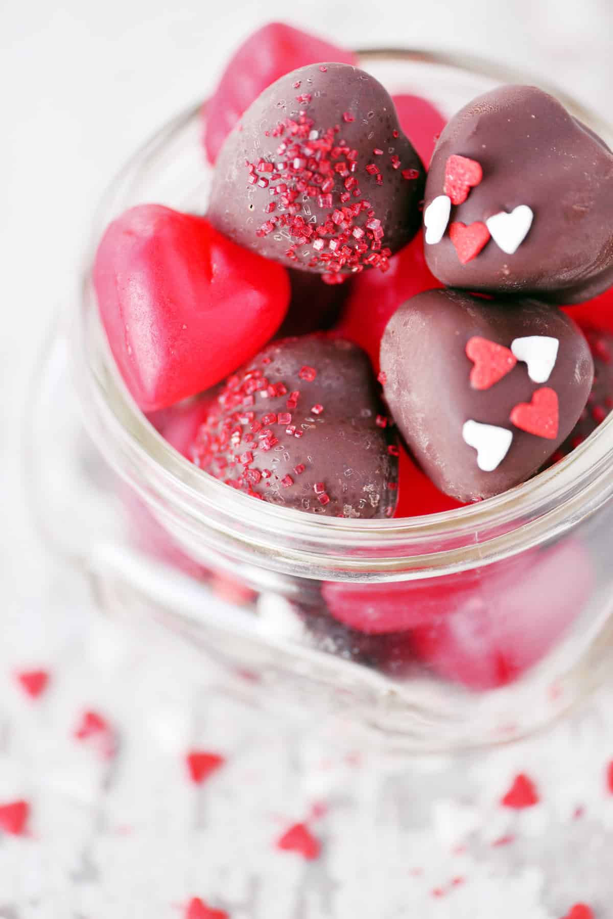 Chocolate covered cinnamon hearts.