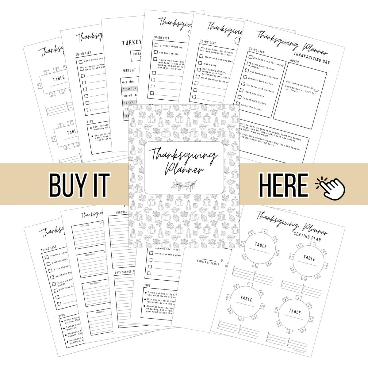 Thanksgiving planner square graphic.