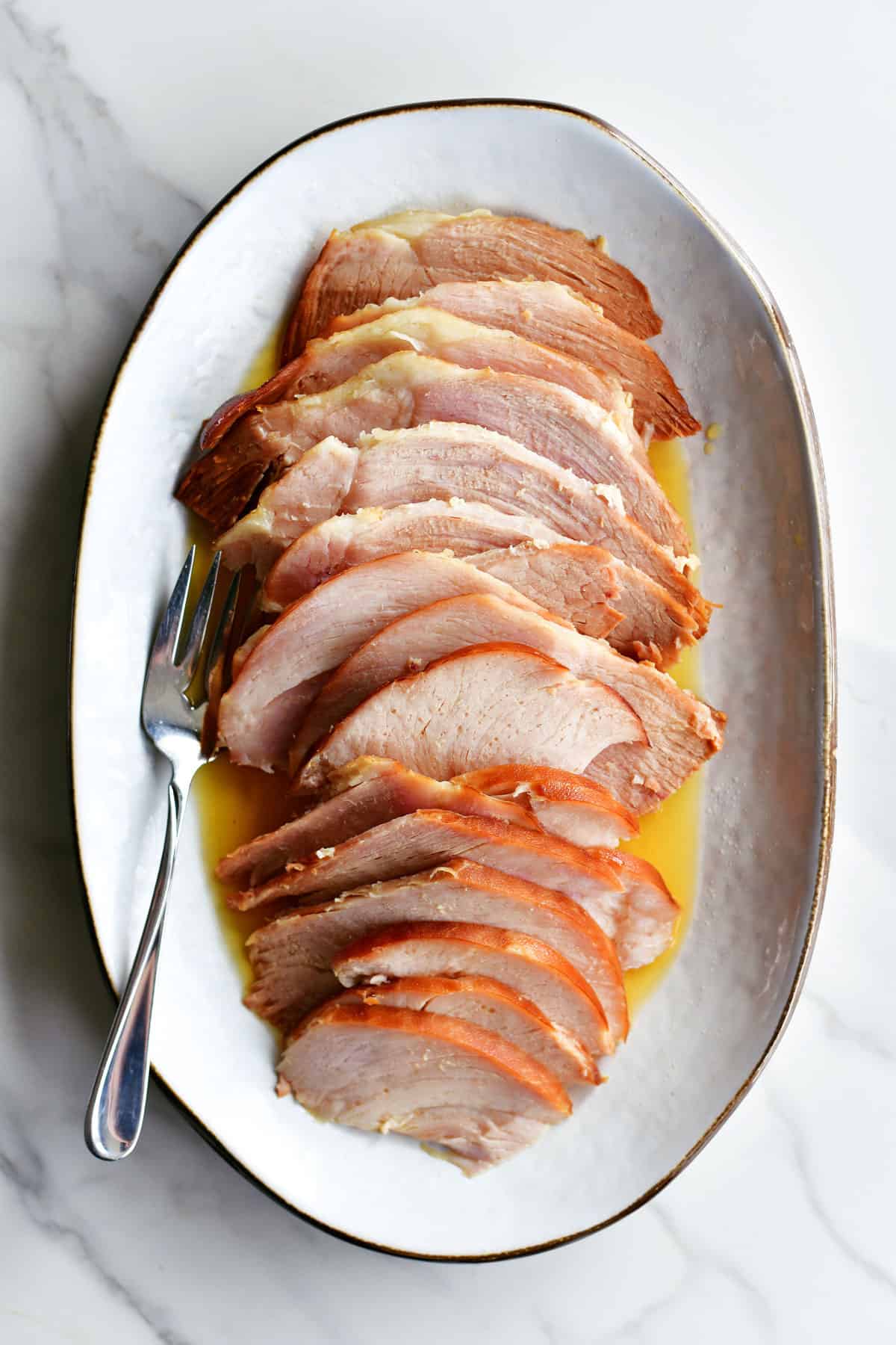 Easter Dinner Ideas The Gunny Sack   Slow Cooker Ham On Platter 