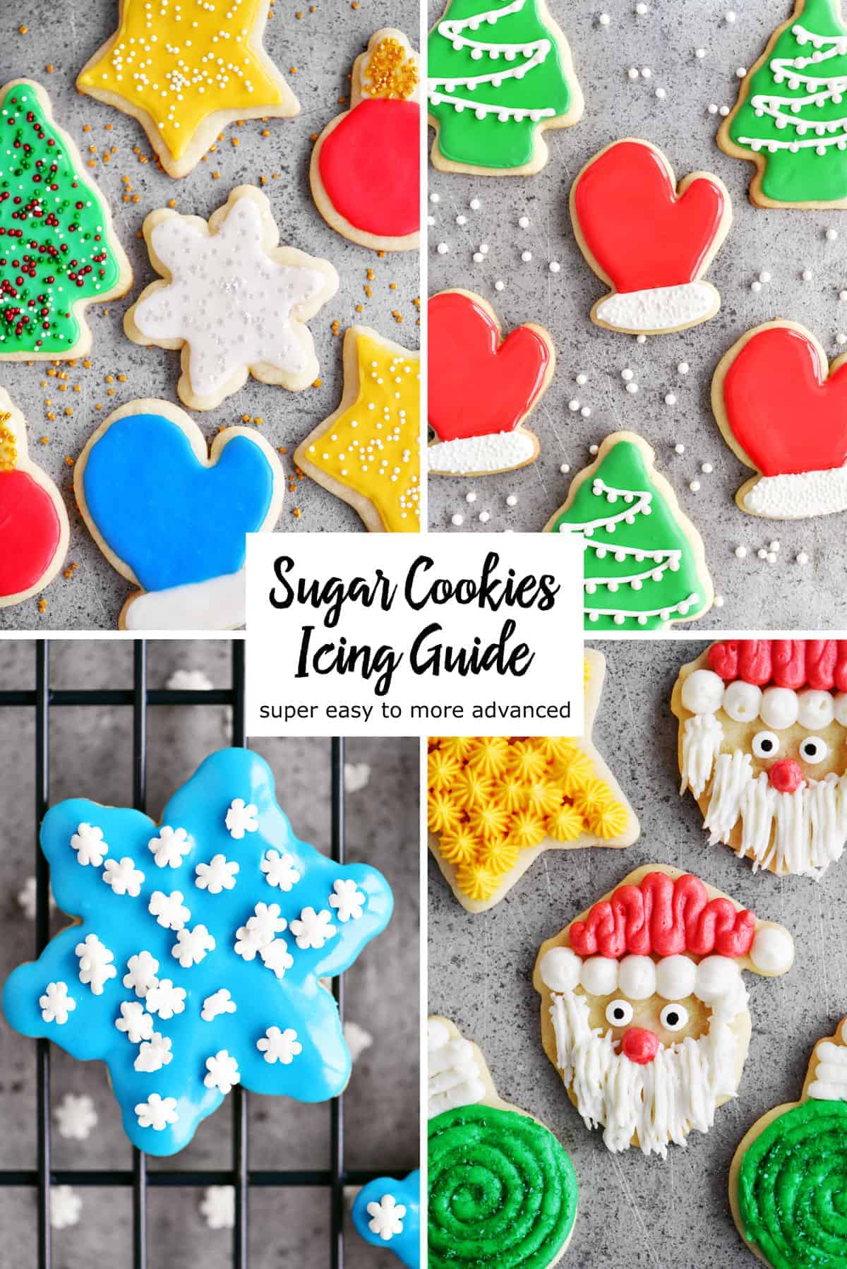 decorated round christmas sugar cookies