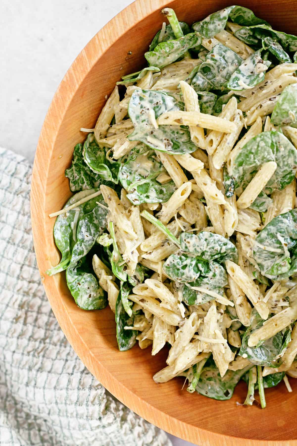 Spinach Pasta Salad - The Gunny Sack