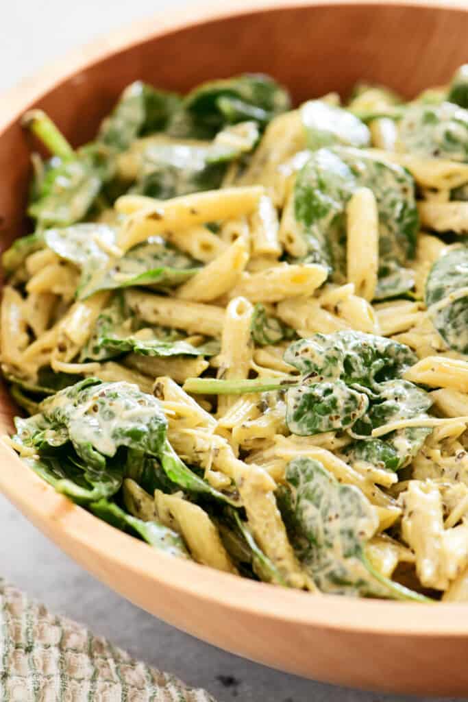 Spinach Pasta Salad - The Gunny Sack