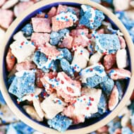 Red White and Blue Puppy Chow Muddy Buddies
