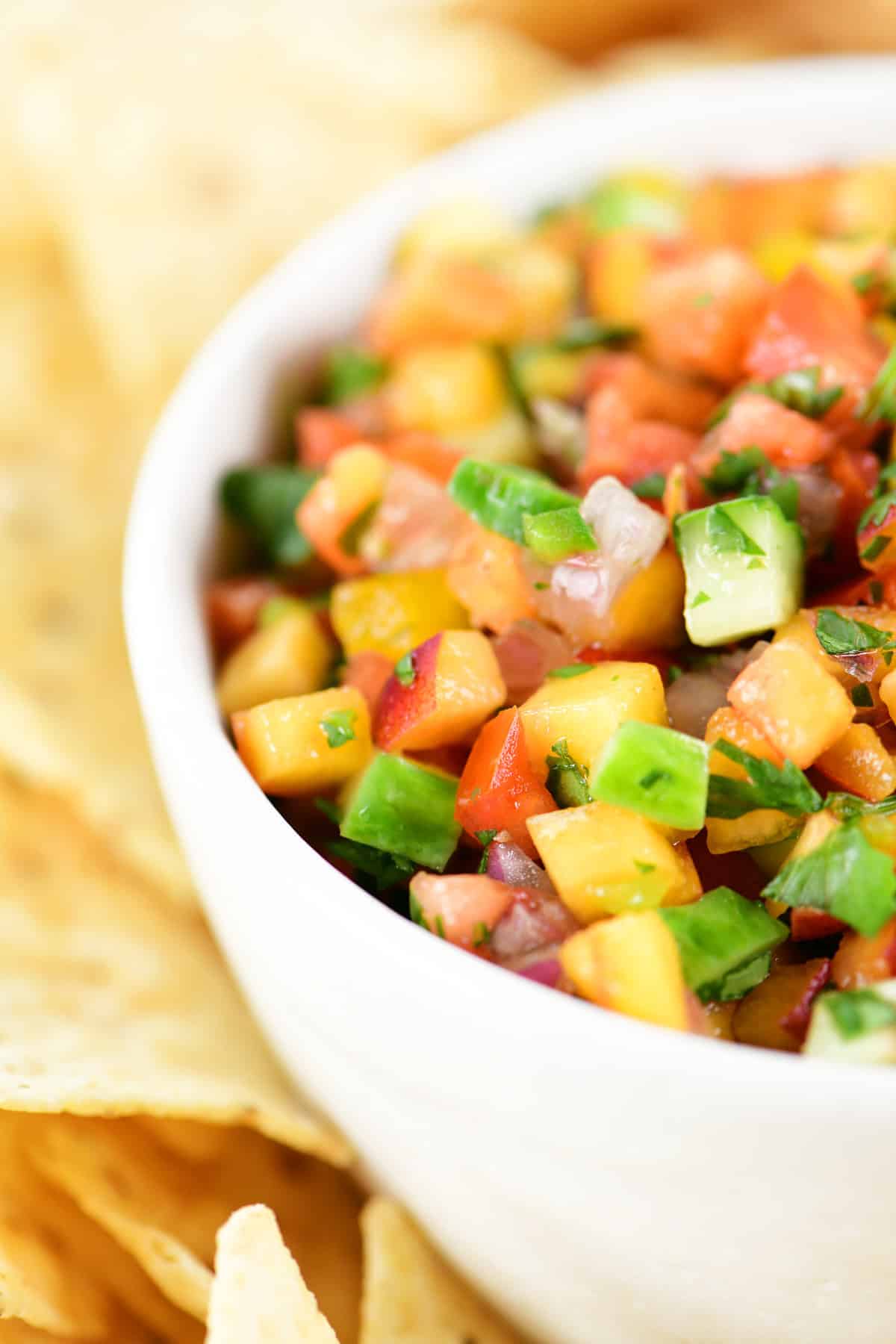 Fresh peach salsa.