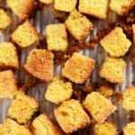 Toasted cornbread croutons.