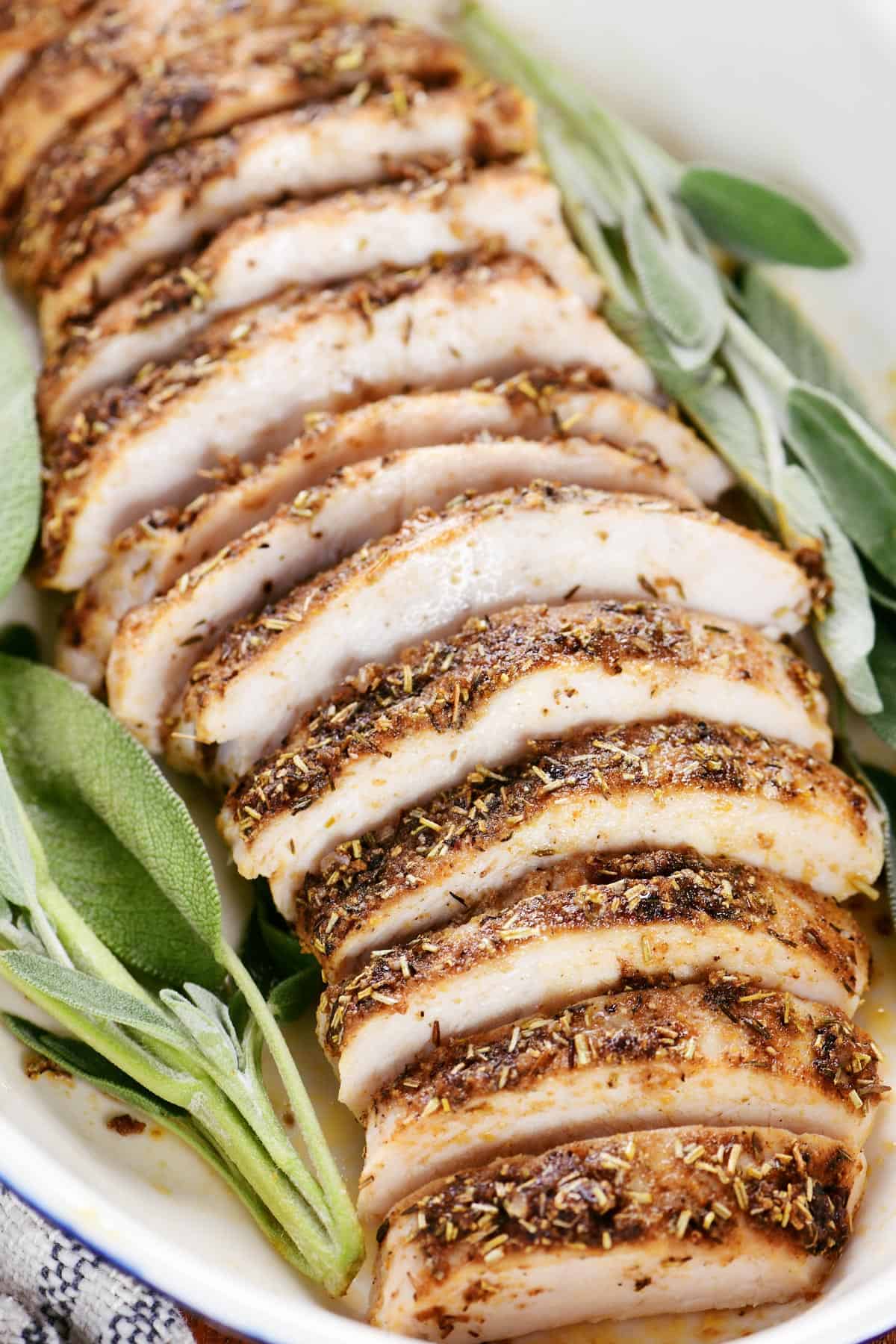 Oven roasted turkey tenderloin.